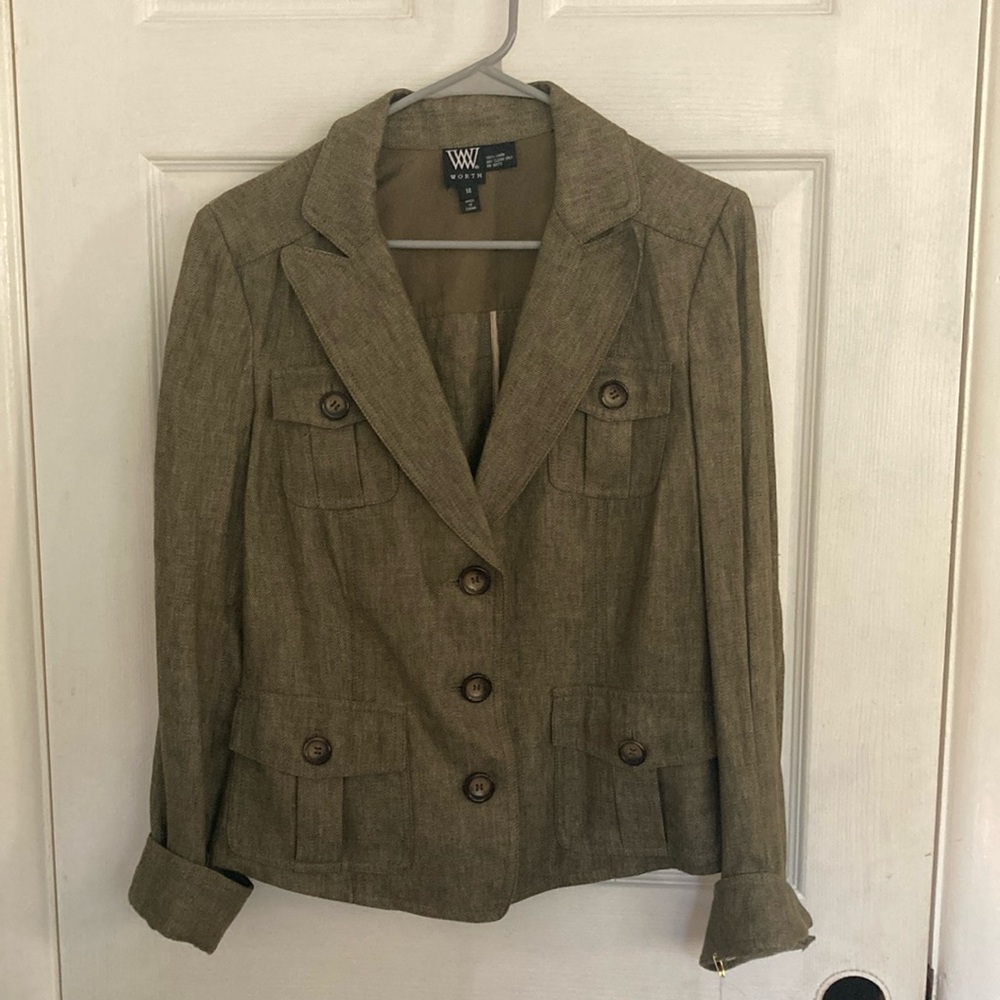 Worthington Olive Double-Breasted Blazer